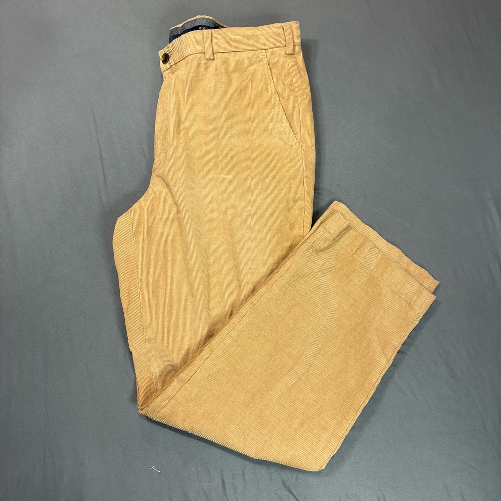 Brooks Brothers Clark Corduroy Pants Mens Size 38x32 Beige Straight Leg